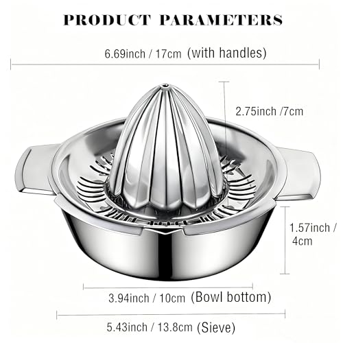 image for Etinslant Citrus Lemon Orange Grapefruit Juicer Manual Squeezer 304 St