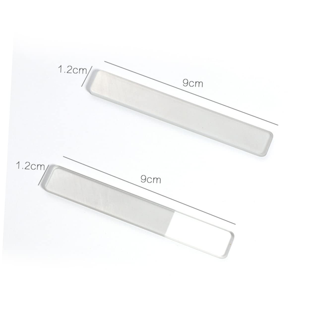 Healeved 2Pcs Nano Glass Nail Buffer Files with Storage Case Square Transparent Handle Professional Nail Polish Tool for Smooth and Comfortable Nail Care Salon