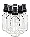 Vivaplex, 6, Clear, 2 oz Glass Bottles, with Black Fine Mist Sprayers