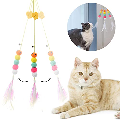 Faltbar Katzentunnel Katzenspielzeug mit Ball Spieltunnel Knisternder Rascheltunnel Aus Wildleder für Alle Katzen Kaninchen Welpen und Kleine Tiere,Mit Hängendem Lustiger Katzenstock(Grau)