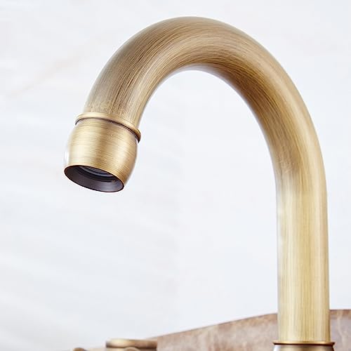 Robinet d'évier à bec pivotant 360 avec double poignées en croix ergonomiques - 4