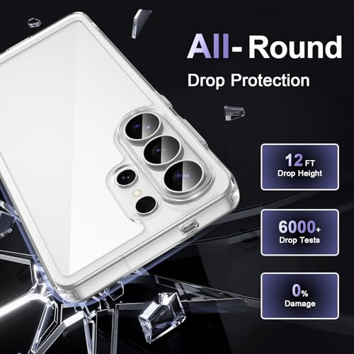 Image of Case for Samsung Galaxy S26 Ultra 5G, Military Grade Drop Protection Phone Case, Yellowing Resistant, Anti-Scratch Hard PC Back, Shockproof Hard Ultra-Thin Protective Cover, Clear