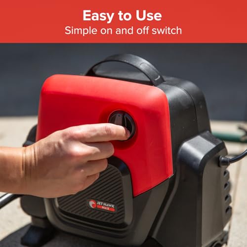 Garden Force Jet Hawk Max Pressure Washer - Plug In Corded Power 1400W - High Pressure Cleaning Up To 100 Bar - Adjustable Spray Nozzle - Includes Soap Dispensing Bottle - 2