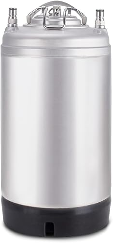 Barril de acero inoxidable con cerradura de bola de 3 galones, barril de cerveza con una sola manija para barril, cerveza casera y cerveza artesanal