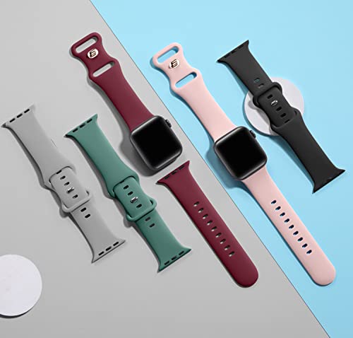CeMiKa 5 Pack Straps Compatible for Apple Watch Strap 38mm 40mm 41mm 42mm 44mm 45mm 46mm 49mm, Soft Silicone Sport Band for iWatch Series 11 10 9 8 7 6 5 4 3 2 1 SE SE3, Women Men - Image 6
