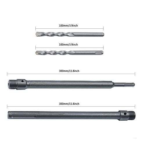 Rviqi 9Pcs Concrete Hole Saw Set,Tungsten Steel Sds Plus Shank Masonry Wall Hole Opening Drill Bits For Brick, Concrete, Cement Stone #TOP2
