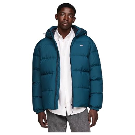 Tommy Jeans Cazadora acolchada Hombre Essential Down Jacket cálida, Azul (Deep Seawater), L