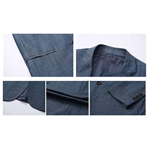 Blazers casuais masculinos, casaco esportivo leve, respirável com dois botões, com bolso, negócios,