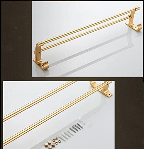 Porte-serviettes double de salle de bain finition or design 60 cm - 6