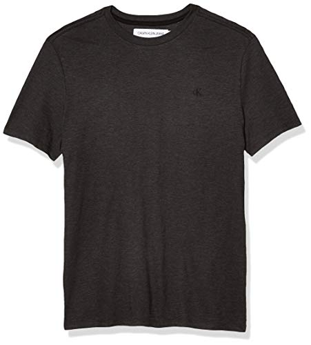 Calvin Klein Men's Short Sleeve Casual Pocket Logo Monogram T-Shirt, Gunmetal Heather Slub, Large