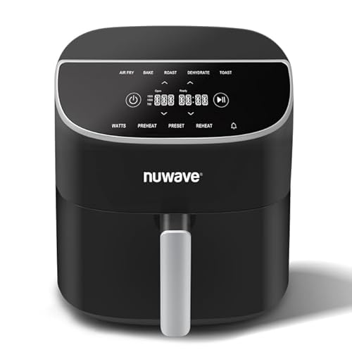 Nuwave 8QT BRIO PLUS BLACK Brio Air Fryer Plus Black, Digital Led Touch Screen With Cool White Display cover