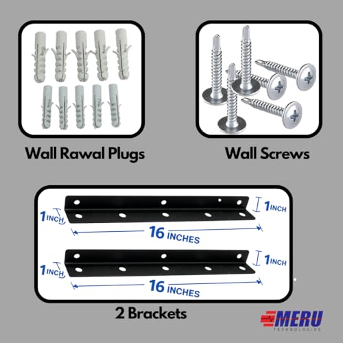 Image of Cloth Drying Wall Mount Stand | with 5 Rows for Balconies, Terrace I Indoor & Outdoor Use I Space Saving I Metal Black I (Cloth Drying Bracket)