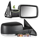 SIZIOM Side Mirrors Power Folding for Dodge Ram 1500 2009-2018, Ram 2500 3500 2010-2018, 2019-2024 1500 Classic Tow Mirrors with Power Adjust Heated Turn Signal Puddle Light-Pair