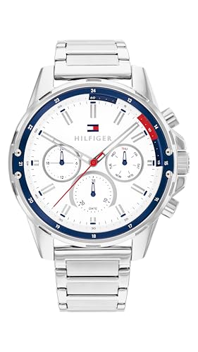 Tommy Hilfiger Reloj Analógico de Cuarzo Multifunción para Hombre con Correa en Acero Inoxidable o en Silicona Tommy Hilfiger Reloj Analógico de Cuarzo Multifunción para Hombre con Correa en Acero Inoxidable o en Silicona