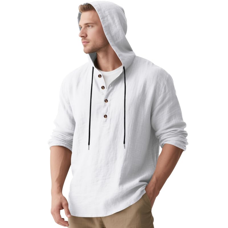 Mens Cotton Linen Hoodies Long Sleeve Button Down Shirts Casual Hawaiian Beach Yoga Sweatshirts4