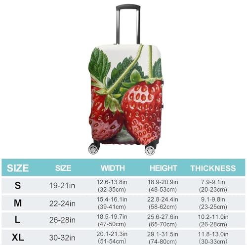 Two Strawberries Travel Luggage Cover Anti-scratch Suitcase Cover Elastic Suitcase Protective Cover Fits 19-32 Inch Luggage S2