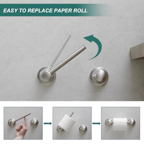 Hoimpro Wall Mounted Toilet Paper Holder Toilet Tissue Roll Holder, Nickel by Hoimpro - Used condition - Image 3