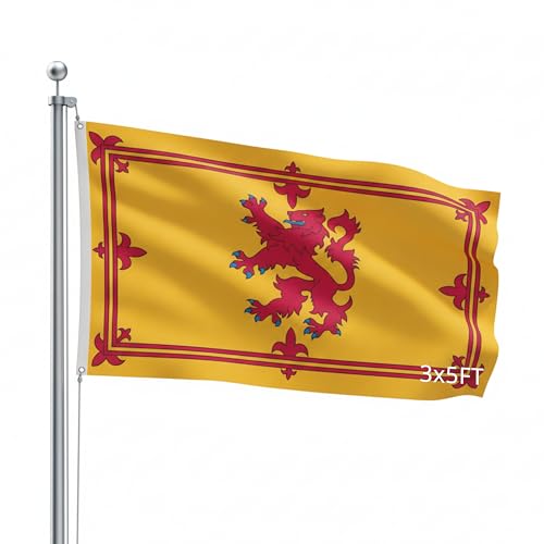 Shoe String King Scotland Lion Outdoor Flag - Large 3' x 5', Weather-Resistant Polyester