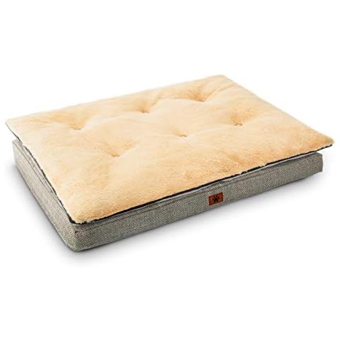Orthopaedic Dog Bed for Small, Medium and Large Dogs, Double Layer Platform, Plush Mattress Topper, Dog Sofa Bed with Waterproof Liner Pad and Removable Washable Cover Cover