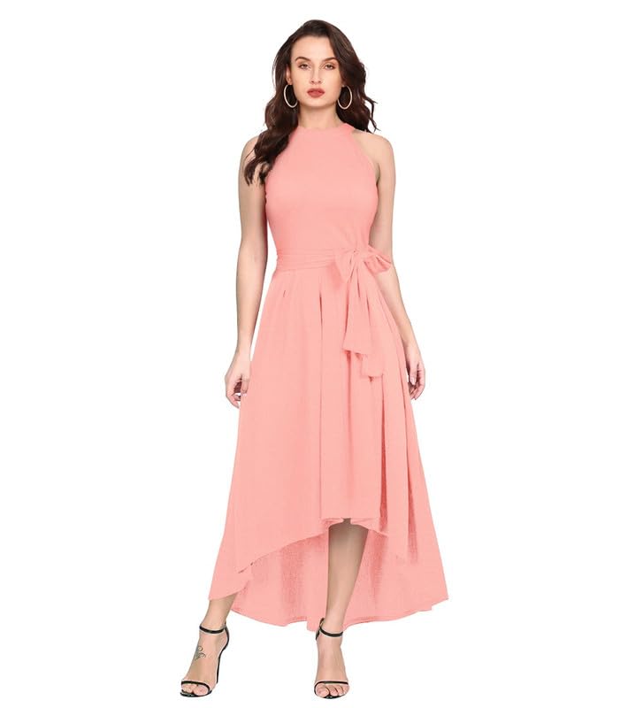 Women’s Dress Polyster Solid Dress Helter Causal Dress Peach-56769-picture-57
