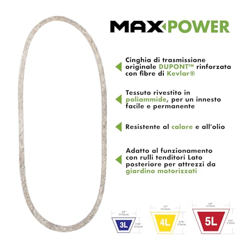 Maxpower Cinghie 347498, Rinforzante In Kevlar, 1/2" X 55" - 4L550 - Lunghezza Esterna L(A) 1400 Mm. - 3