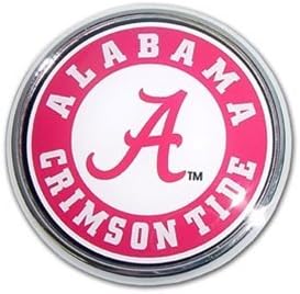 Alabama Crimson Tide Metal Auto Emblem with Colored Team Seal Logo