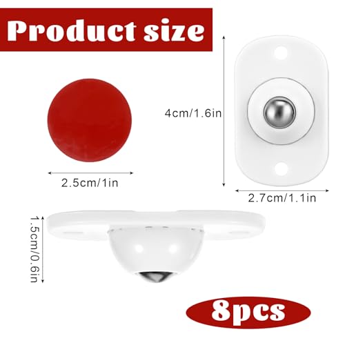 Wanmu 8 Stück Selbstklebende Kugelrollen, Mini Rollen, Geräterollen, Gerätegleiter für Küchengeräte, 360° schwenkbare Universalrad Universal Kleinmöbelrollen, geeignet zum Bewegen von Geräten