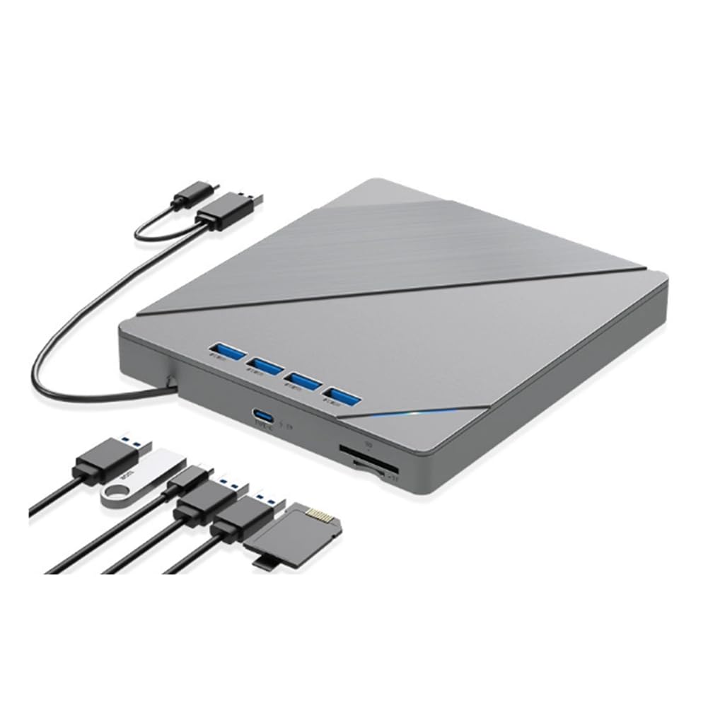 Odtwarzacz dysków CD/DVD 7 w 1 zewnętrzny USB 3.0 przenośny Blu Ray do laptopa, gniazda nagrywarka czytnik pisarz