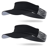 Arcweg Visor Elastisch Sonnenschild Mit Frottee Stirnband Tragbar Schweißaufnehmbar Sonnenhut Visor Hat Sport Cap Schirm für Tennis Running Golf Wandern (Schwarz+Rot, One Size)