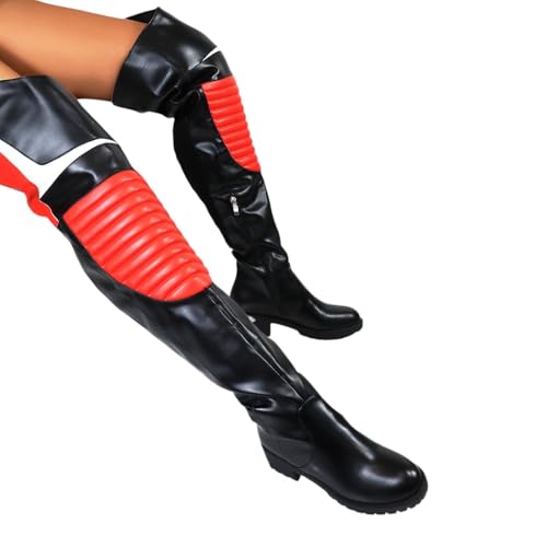 Liliana Womens Over The Knee Low Heel Lug Sole Boots3