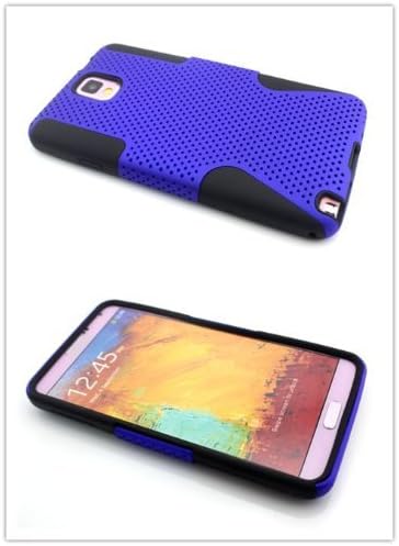 Nine States Bicolor 2 in 1 Removable Hybrid Cover Case with Inner Soft Silicone Case and Hard Plastic Outer Shell for Samsung Galaxy Note3 NoteIII N9000 Color Varies Blue and Black