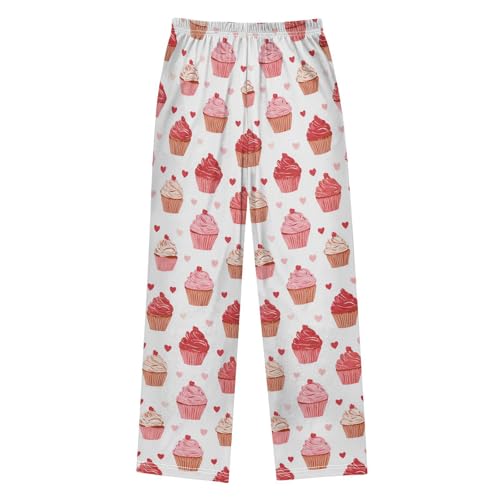 Vdsrup Cupcake Pink Red Colors Pajama Pants Pajama Bottoms Soft Sleep Pjs Lounge Pants S