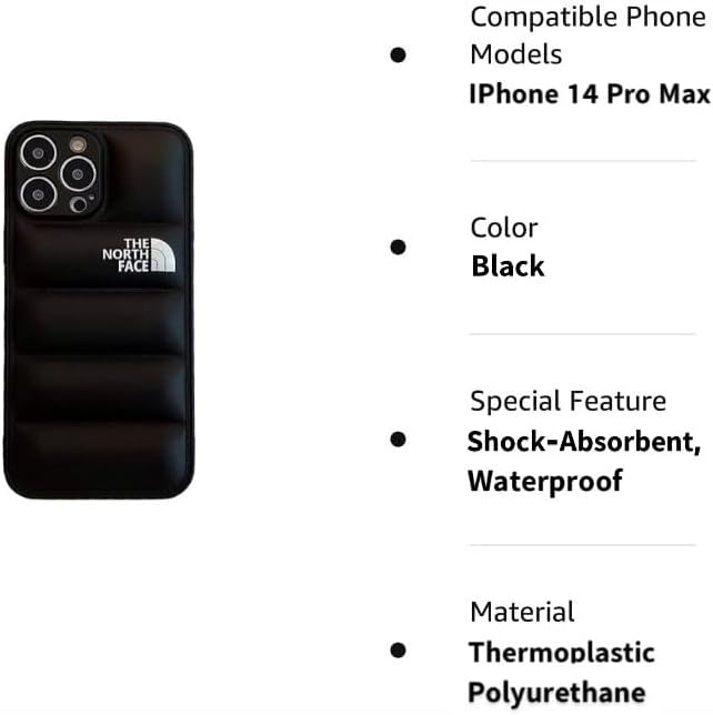 Miniatura 5 de Funda compatible con iPhone 14 Pro Max Premium estilo puffer - Elegancia negra