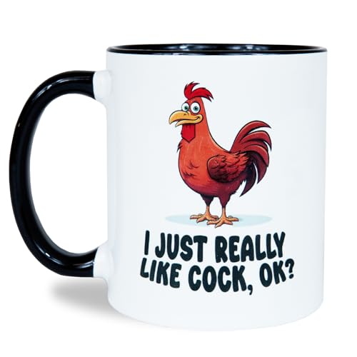 MUGEMS Really Like Cock - Rude Funny Mug Sarcastic Slogan Gifts Adult Humour Rude Gift Cup Joke Mug Secret Santa Gift Christmas for Wife Girlfriend Boyfriend Husband Valentines