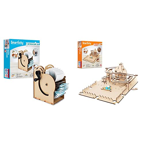 Image of Smartivity Roller Coaster Marble Slide STEM STEAM Educational DIY Building Construction Activity Toy 8+ and Clickety Flix Retroscope STEM STEAM Educational DIY Building Construction Toy 8+
