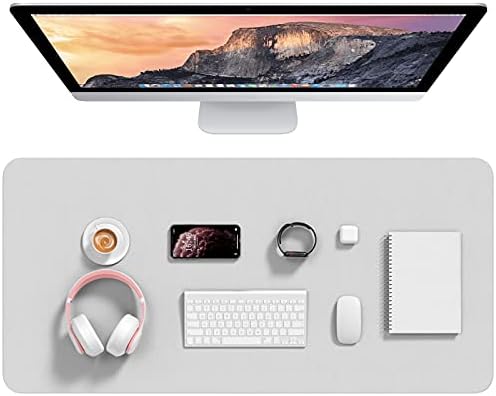 Hsurbtra Desk Pad, 90 x 43 cm PU Leather Desk Mat, XL Extended Mouse Pad, Waterproof Desk Blotter Protector, Ultra Thin Large Laptop Keyboard Mat, Non-Slip Desk Writing Pad for Office Home
