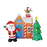 Decoración: esta decoración inflable de Navidad viene con un conjunto de luces interiores para iluminar tu patio para la máxima alegría que todo el vecindario puede ver y disfrutar