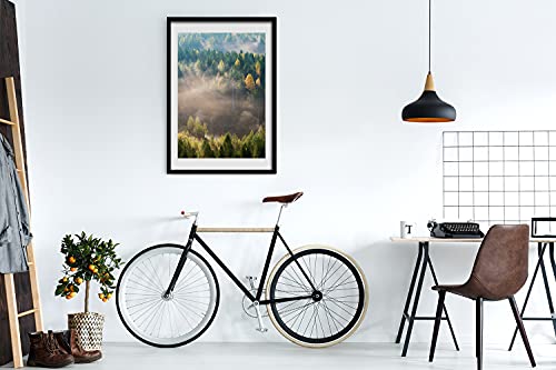 Cadre en Bois 50x70 cm Tulup Tableau Brouillard au-dessus de la forêt Mdf - 2