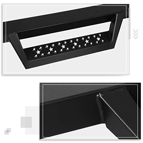 2.75" Black Drop Side Steps Nerf Bars Running Boards Compatible With 07-19 Chevy Silverado/Gmc Sierra Crew Cab (Pair) #TOP3