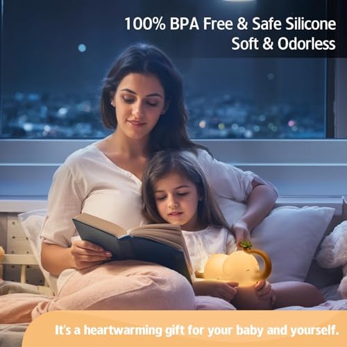 Image of Kids Night Light,Rechargeable Cute Lamp with 3-Level Brightness,Silicone LED Elephant Night Lamp,Kids Night Lights for Bedroom,Baby Nursery and Study Desk-Christmas Night Light