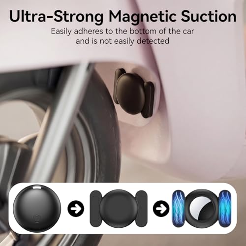 Gps Tracker Per Auto,Air Tracker Android E Ios,Magnetico Localizzatore Gps Per Auto Nascosto Sim Senza Abbonamento, IP68 Impermeabile Bluetooth Smart Tag Per Veicoli,Chiave E Bagagli (Nero) - 6