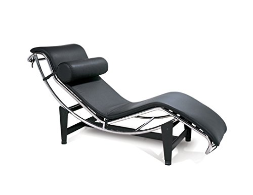 Urban Furnishing LC4 Chaise longue style Le Corbusier Cuir Aniline Noir