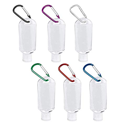 Preisvergleich Produktbild Händedesinfektionsmittelflasche mit Clip, 50 ml, nachfüllbare Flaschen, Reisebehälter für Kosmetik, leere Kunststoffflaschen für Outdoor, Schule, Kinder