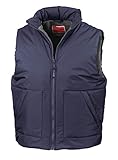 Chaleco con forro polar. Result Chaleco Forro de Polar, Re44a, Liso, Unisex, Color Azul Marino, tamaño X-Large