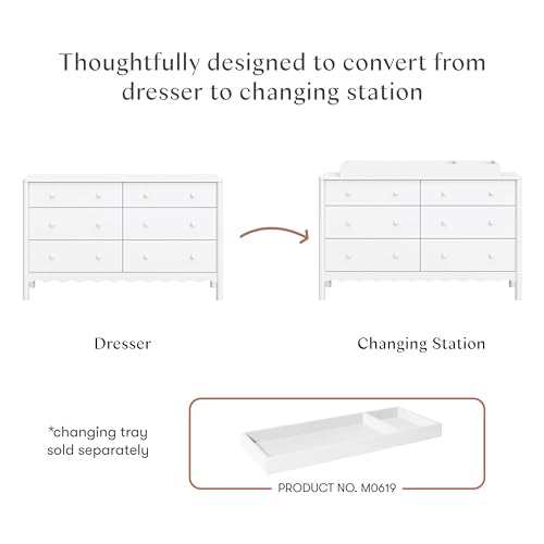 Image of Babyletto Swell 6-Drawer Assembled Baby Dresser, White | GREENGUARD Gold Certified, 6 Spacious Drawers, Dresser for Bedroom, Living Room & Hallway - Wooden Double Chest of Drawers