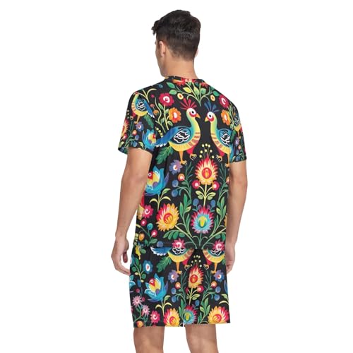 Men's Pajama Sets, Short Sleeve V Neck 2 Pcs Sleepwear with Pockets, S-XXL2