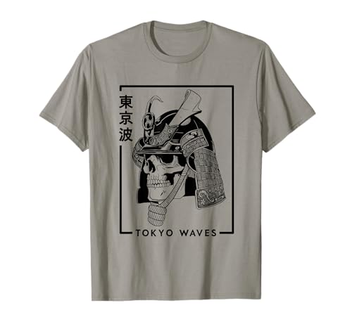 Esqueleto samurái japonés dibujado minimalista arte japonés Camiseta