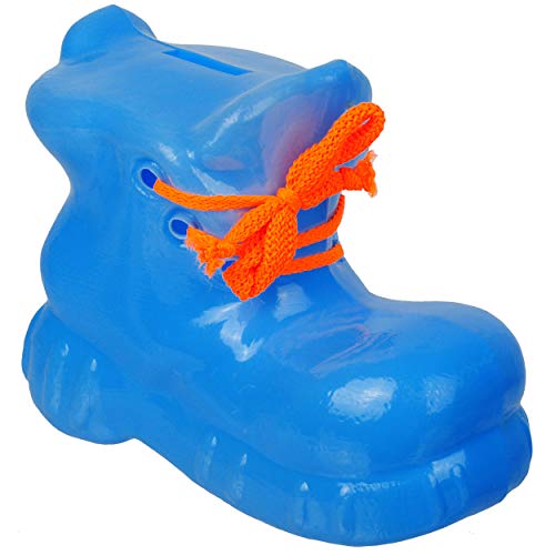 alles-meine.de GmbH große 3D Effekt XL - Spardose - Schuh/Wanderschuh - blau - 18 cm groß - stabile Sparbüchse aus Kunststoff/Plastik - Sparschwein - Glücksbringer - für Ki..