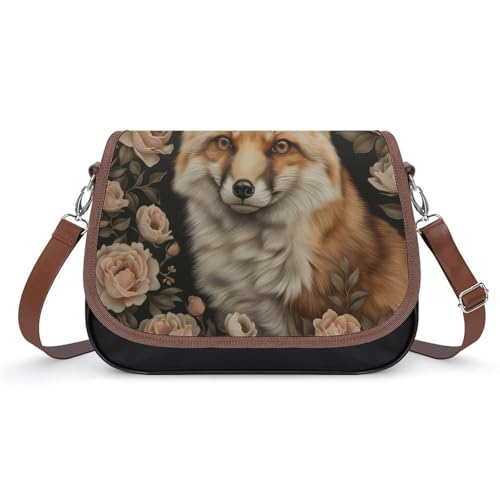Sacoche bandoulière renard et roses pour le quotidien des femmes