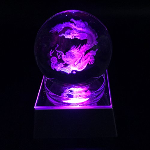 JINGDIAN Crystal LED Chinese Dragon W/Multicolor Home Decoration Ball